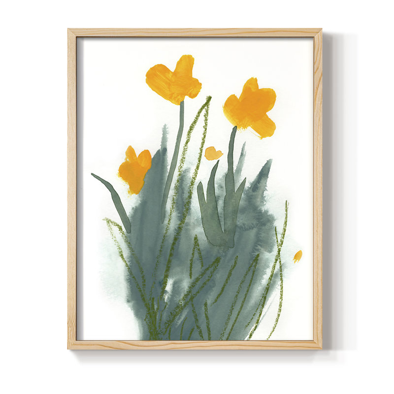 Daffodil Bunch I Framed Print - Solid Wood, 11" H x 9" W