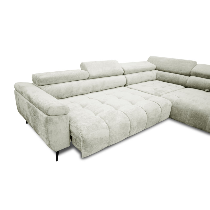 Temecia 3 Seater Corner Sofa , Left Hand Facing, White