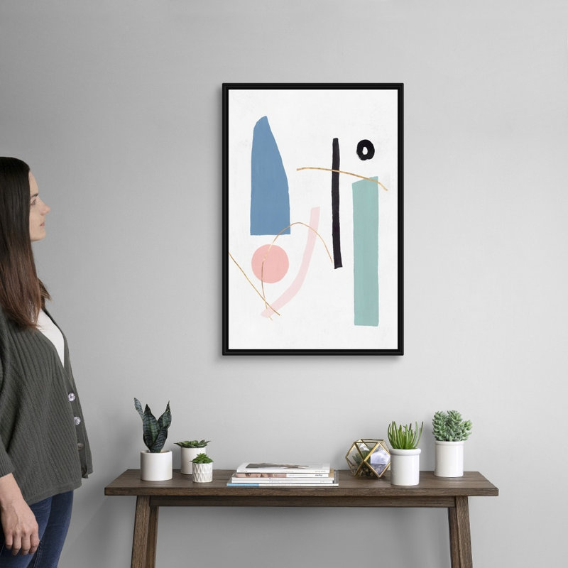 Reproduction d’art sur toile, "precision I blush version" par PI studio, Toile avec cadre noir, H 32 po x l 22 po x P 1,75 po