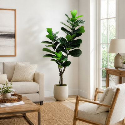 70'' Faux Fiddle Leaf Fig Tree in Pot