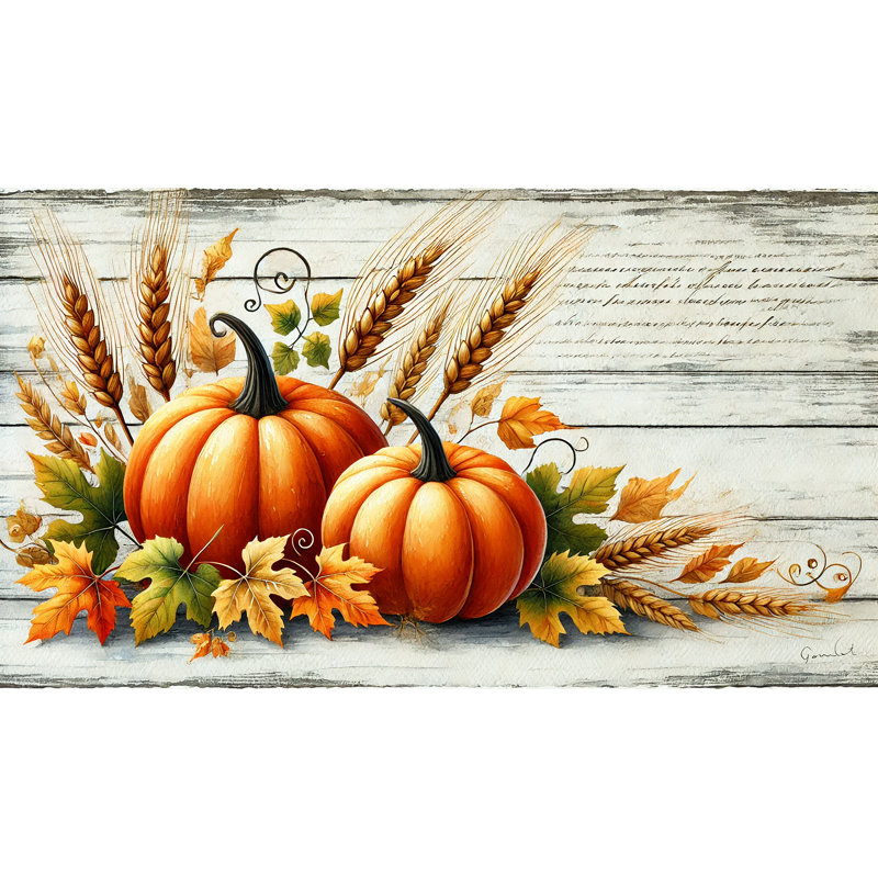 Rustic Pumpkin Harvest Canvas Art, 24" H x 36" W x 1.5" D