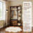 All-in-One Entryway Storage with Bench – Flip Shoe Cabinet, Cubbies & Shelf-2091460608