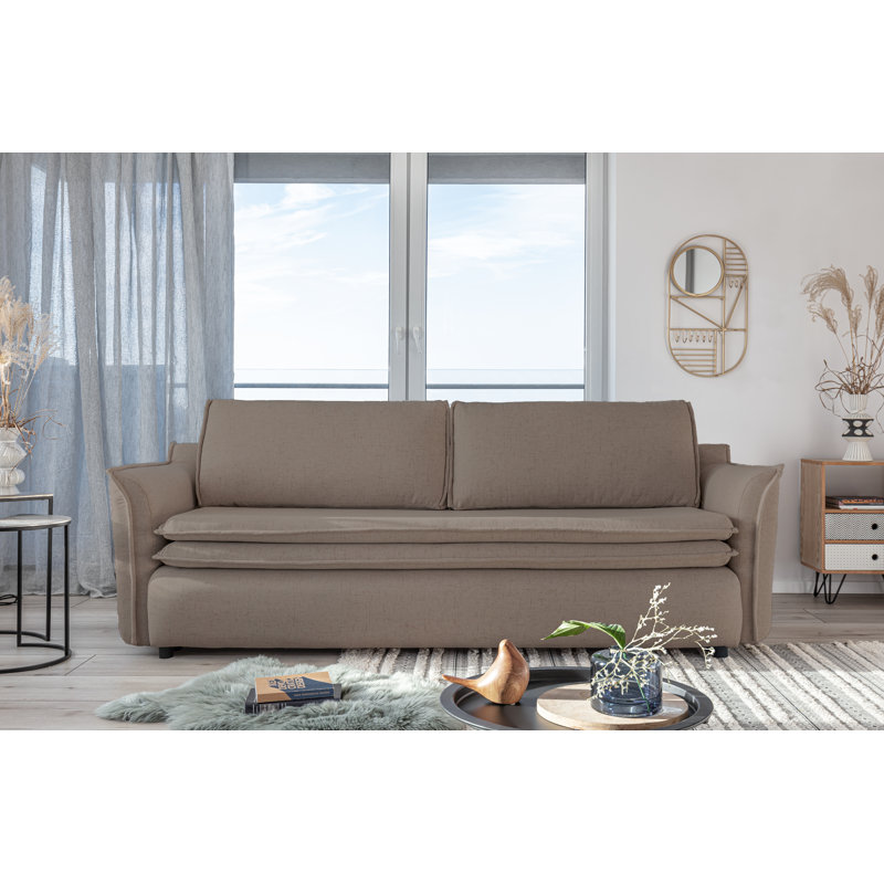 Charming Charlie 3 Seater Sofa Bed, Brown