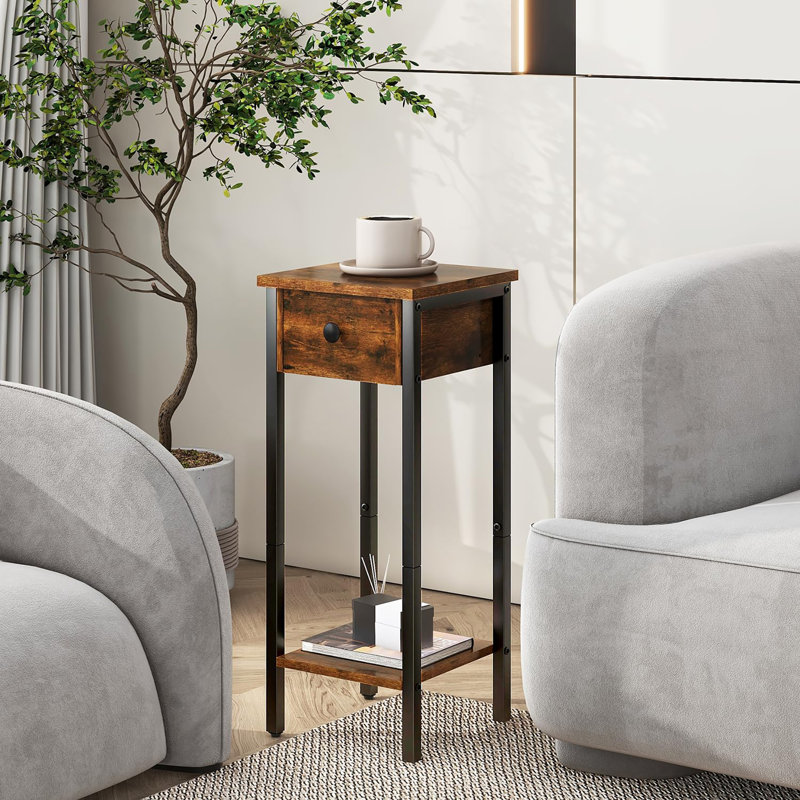 Side Table Set, Brown/Black