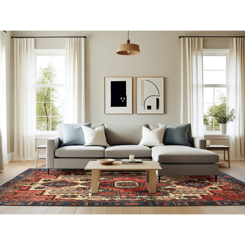 Tapis rouge à motif sud-ouest, Rectangle 6 pi x 9 pi