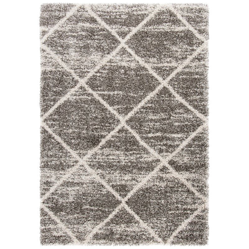 Millwood Pines Goines Performance Distressed Gray/Ivory Rug & Reviews ...