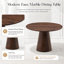 Ensemble de table de salle à manger 45,2 po brun noyer moderne avec chaises rembourrées-31653539