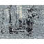 Tapis bleu et argent noué à la main de haute qualité-106953033