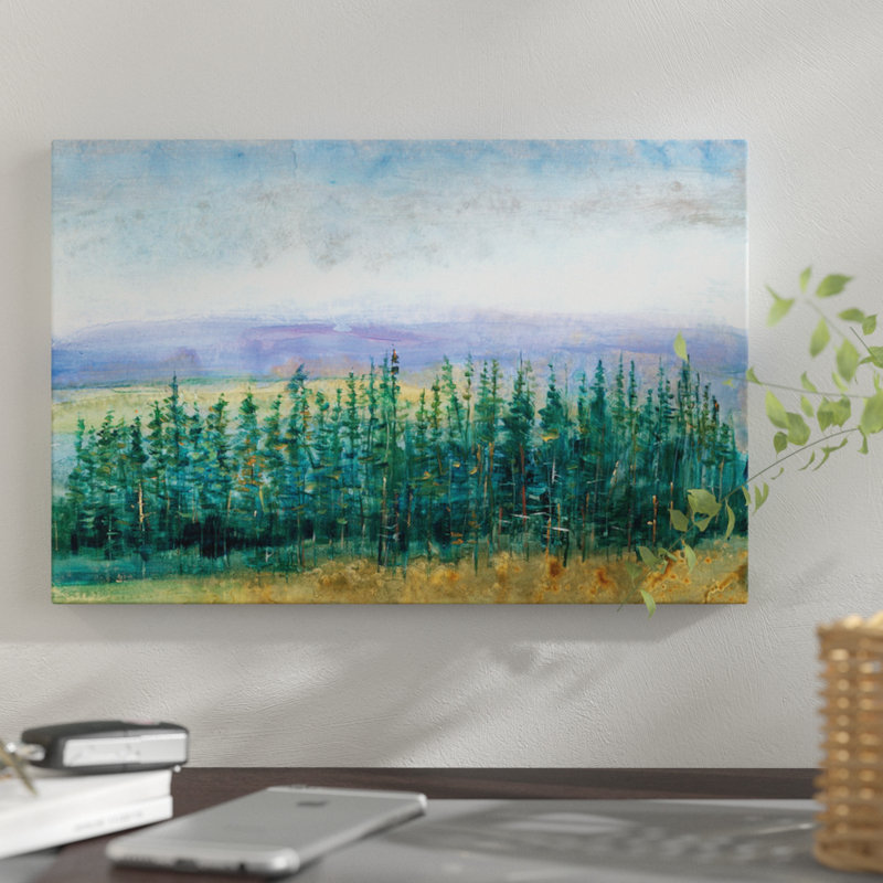 « pin tops ii », impression sur toile, H 26 po x l 40 po x P 1,5 po, Pas de tapis, Toile tendue