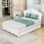 Wood Platform Bed with Trundle-462368132-462368130