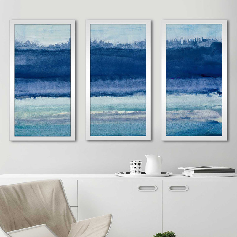 « blue on blue ii », reproduction de peinture à l’aquarelle à partir d’une image multi-pièces, L 40,5 po x H 25,5 po x P 1 po