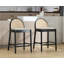 Tabourets modernes avec dossier en rotin et structure en bois Emington-574172685-574172687