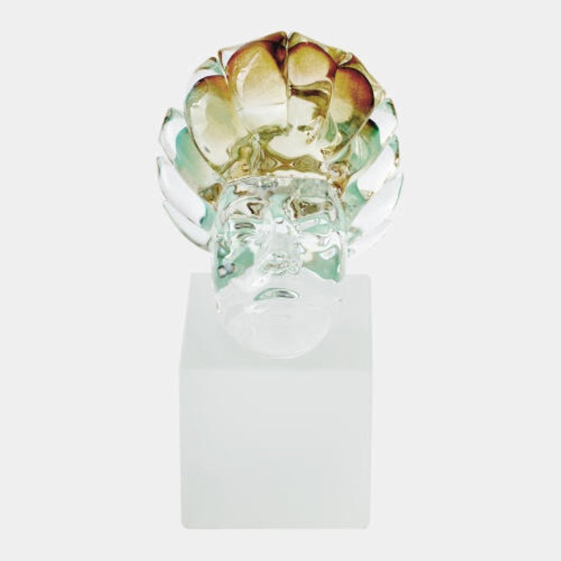 Royal Portrait Glass Decorative Object, 10" H x 5" W x 5" D