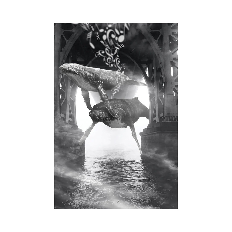 Hide And Seek Whale Music by David Loblaw - Wrapped Canvas Print, 20.32 cm H x 30.48 cm W