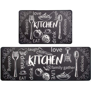 J&V TEXTILES Chalkboard Chefs 24 in. x 36 in. Anti-Fatigue Kitchen Mat in  the Mats department at