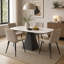 Ensemble moderne de 4 chaises de salle à manger beige, chaises de cuisine rembourrées avec pieds en métal