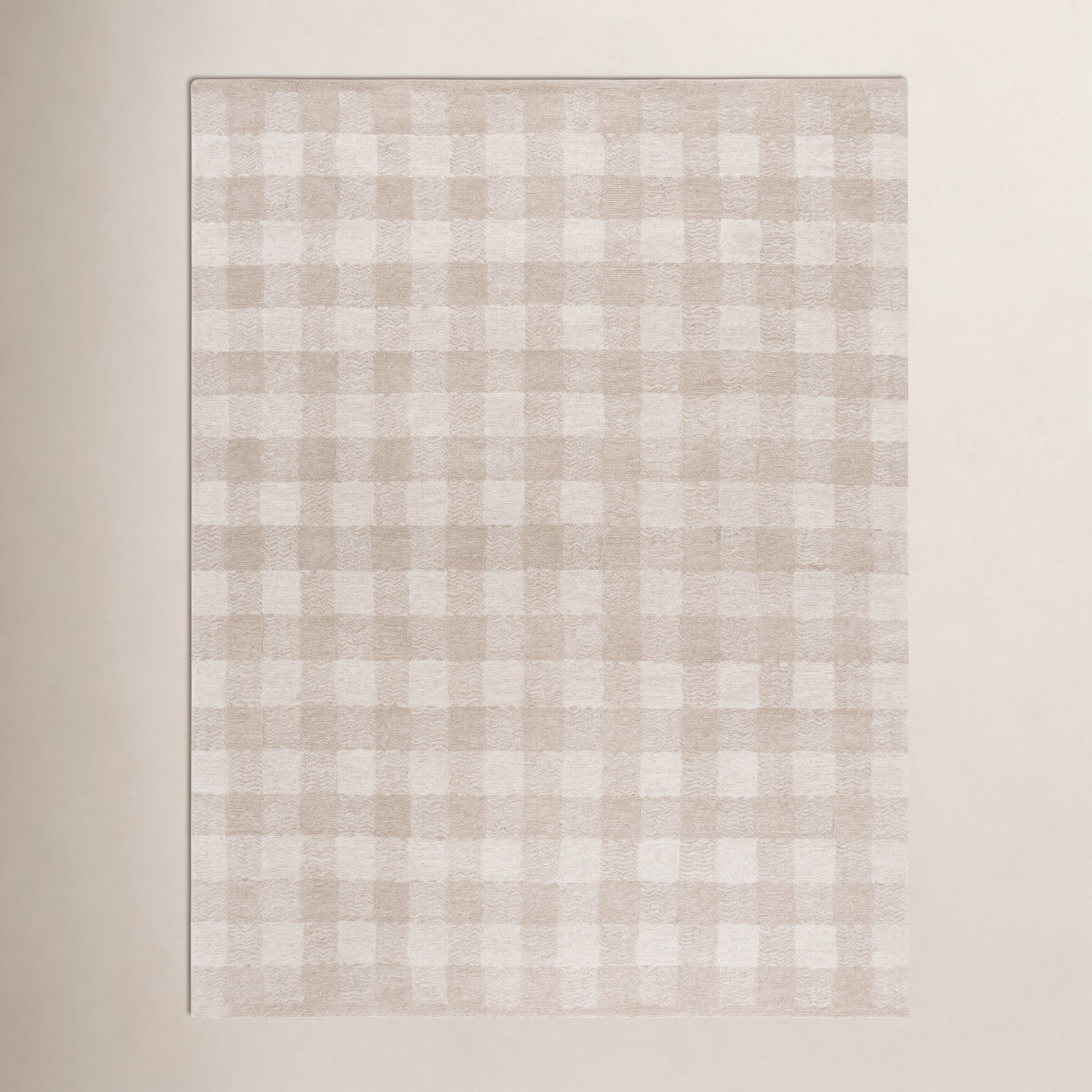 Hand-Tufted Wool Checkered Rug, Rectangle 8' x 10'