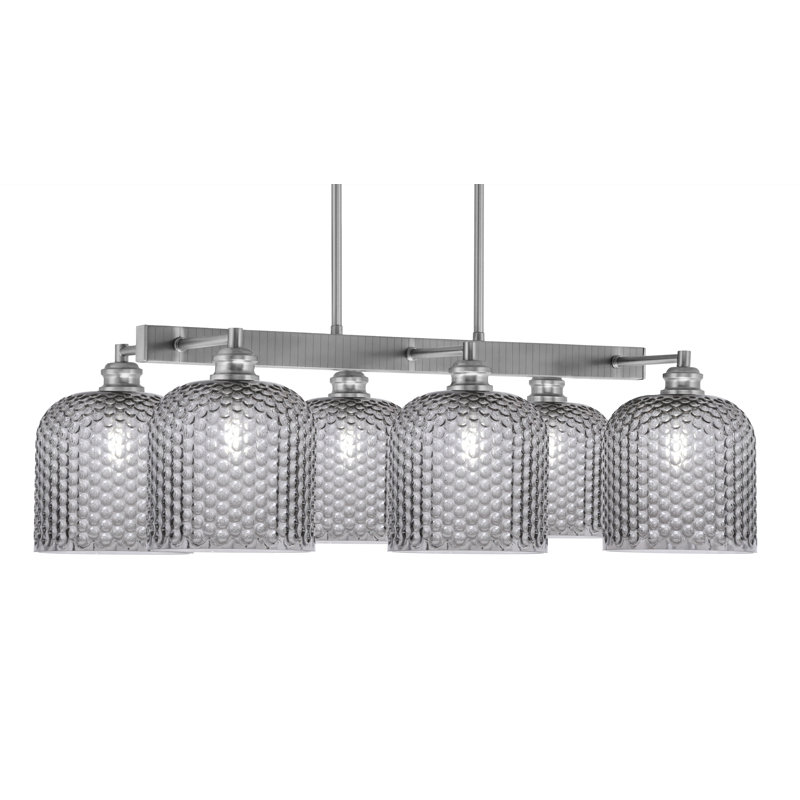 Barre d'éclairage 6 lumières Edge, Fumée, Nickel brossé