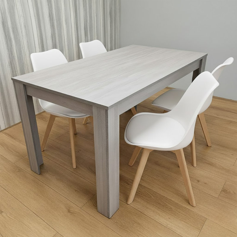 4 - Person Dining Set, White, 75cm H x 77cm W x 117cm D