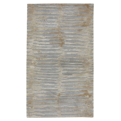 Gray Modern Tibetan Wool Rug - 2' x 4'