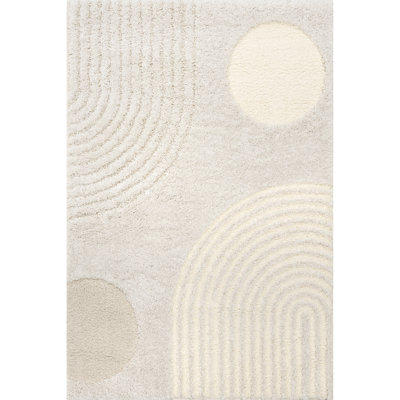 Hazy Swirl Abstract Shag Area Rug
