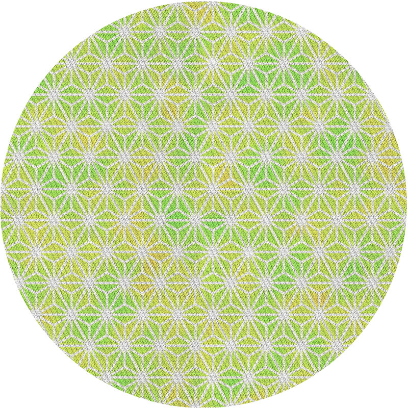 Tapis vert à motif géométrique Satterblanc, Rond 6 pi
