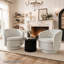 Chaises d'appoint en tonneau pivotant Modern Chenille (ensemble de 2)-40865415