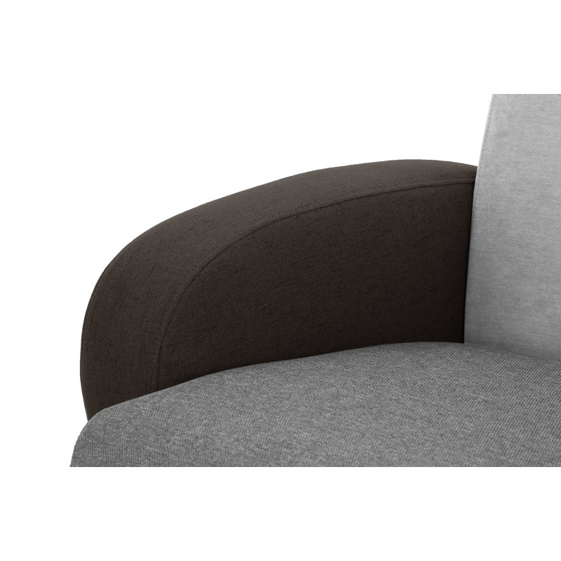 Barksdale Velvet Armchair, Grey/Dark Grey