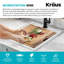 Évier de cuisine à simple cuve à montage sur plan en granite 28 po KRAUS Bellucci avec accessoires-86781490-87761613