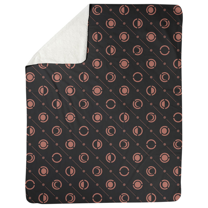Couverture polaire moon phases, l 50 po x L 60 po, Rouge / noir