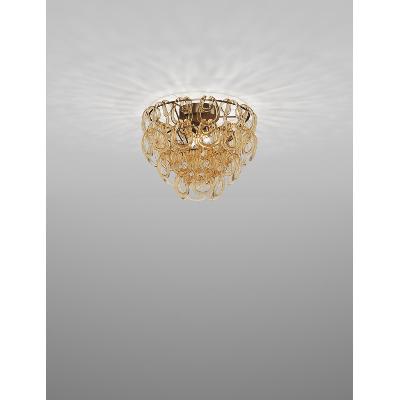 Giogali Ceiling Lamp 40 Black Matt Bronze 1 E26 Ul 1, Matte Bronze, Crystal Amber