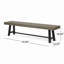 Banc de patio extérieur en bois d'acacia / métal rustique
