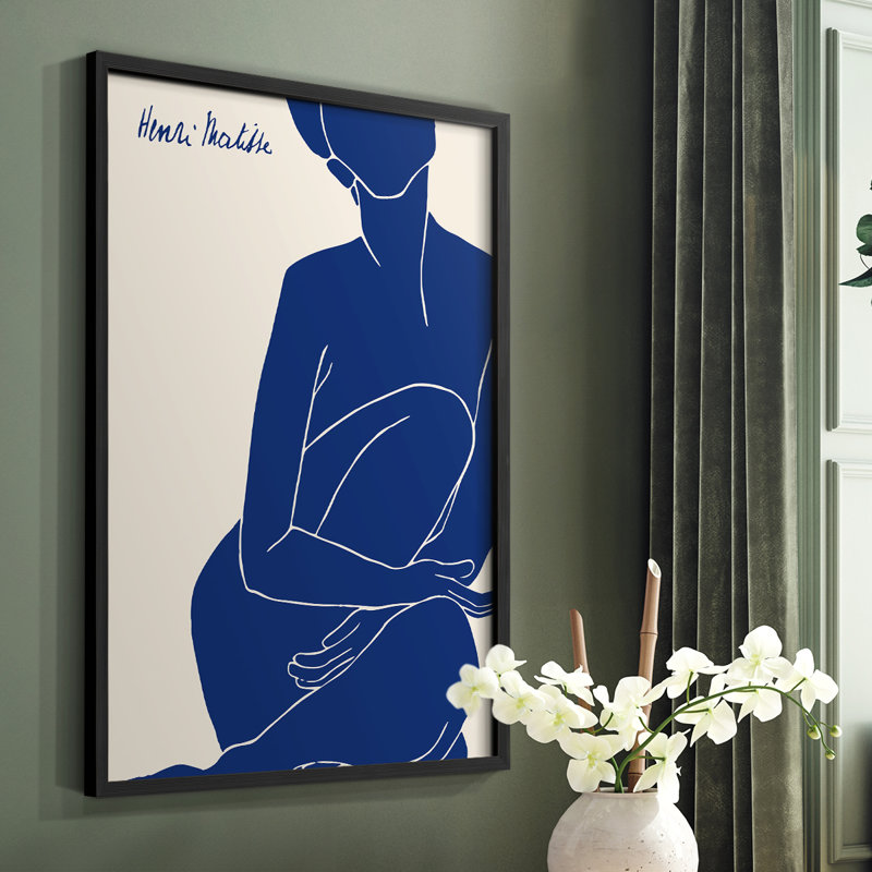 Matisse DI, reproduction encadrée - bois massif, H 20 po x l 16 po, Noir