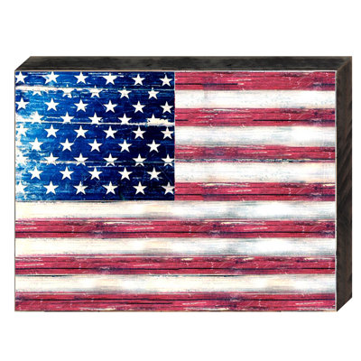 Décoration murale blocs en bois american flag