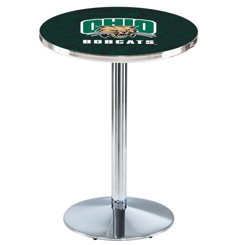 Round Metal Base Dining Table, Chrome, Ohio University