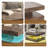 Jetmir Elegant Square Coffee Table with Storage – Modern Unique Design, 16-Color RGB LED Lights, Waterproof & Easy to Clean-625689386