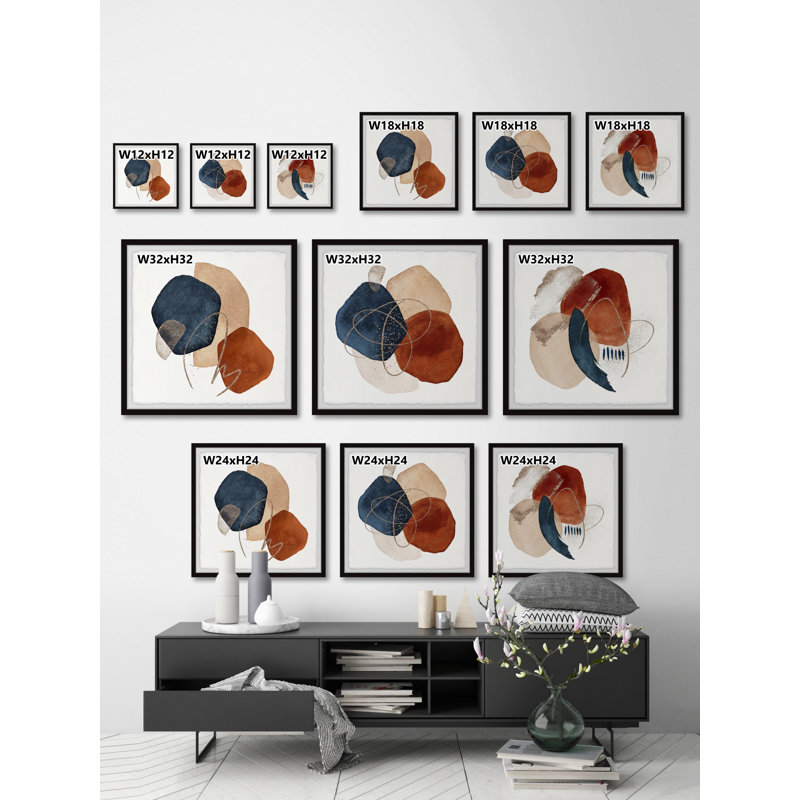 Triptyque saphirs et rubis, H 24 po x l 24 po