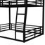 Lit superposé au-dessus de grand lit double en métal noir pour les adolescents et les invités - espace, sommeil tranquille, installation facile pour adultes, construction rapide-686561024