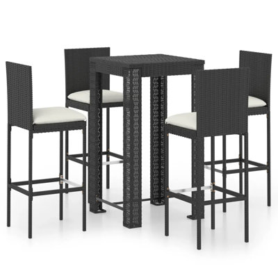 Harjap Ebern Designs Bar Set with Steel Frame and Rattan Outer Material