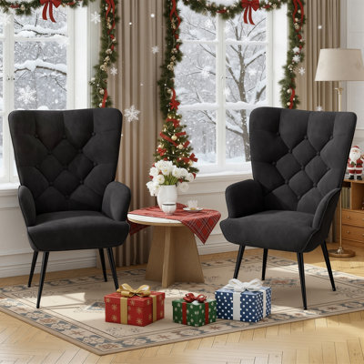 Bastoam 50Cm Wide Tufted Velvet Wingback Chair