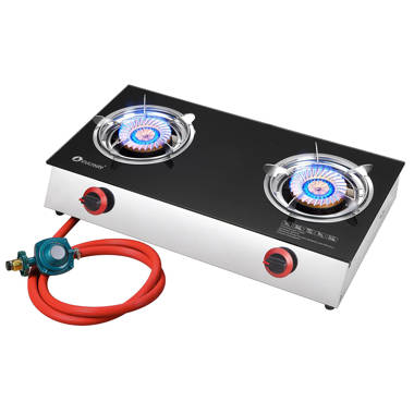 Febtech Portable Propane Gas Strove 2 Burner, Stainless Steel Double Cooktop  Camp Stove for Indoor Outdoor Cooking Grilling Kitchen Camping Tailgating -  With Hose & Regulator - Venue Marketplace