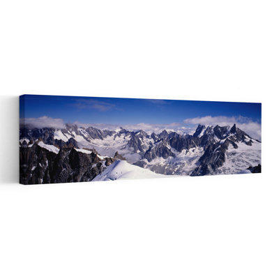 High Angle View Of A Mountain Range, Mt Blanc, The Alps, France Tranquil Abstract Contemporary Mountain Nature Wall Art