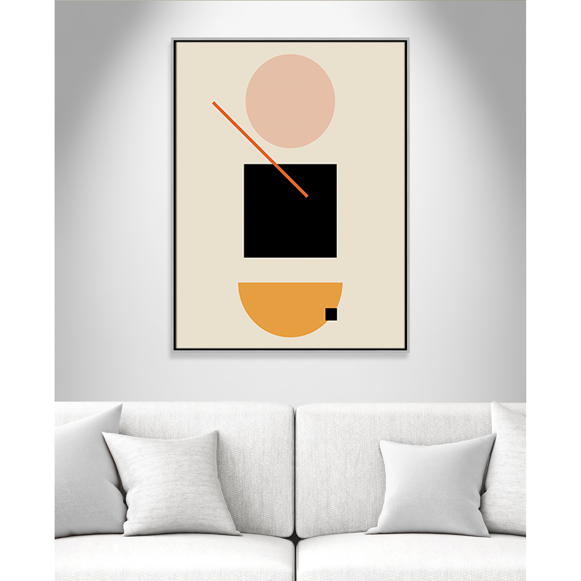 Simple Shapes by Daniela Santiago, Silver Framed, 41.5" H x 31.5" W x 2" D