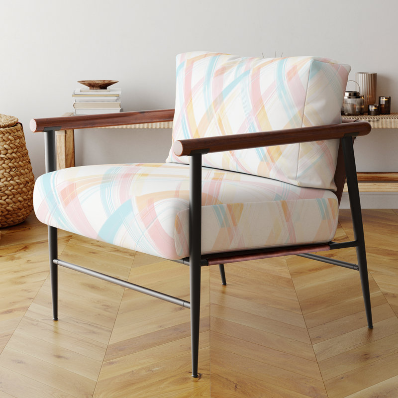 Chaise d'appoint Ombre, Bras ronds bruns