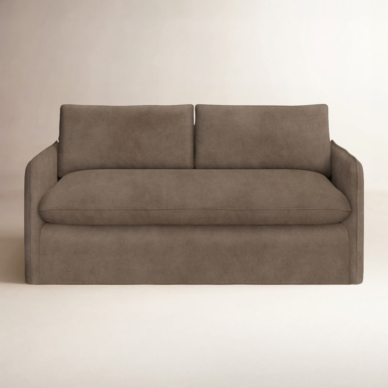 Bellatrix 72'' Slipcovered Loveseat, Bella Cocoa Performance Velvet