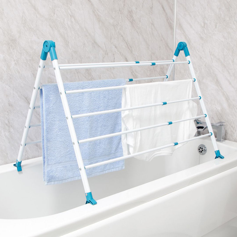 BLACK+DECKER Extendable Over Bath Airers, Blue/White