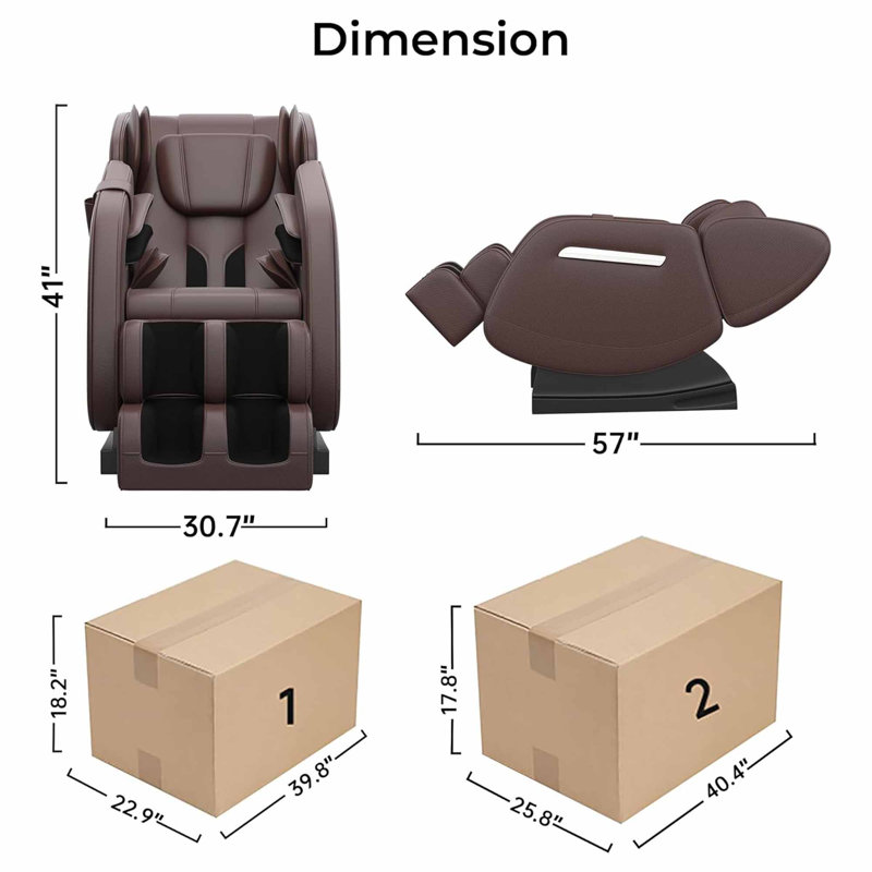 Fauteuil de massage inclinable électrique Favor-MM350, Brun
