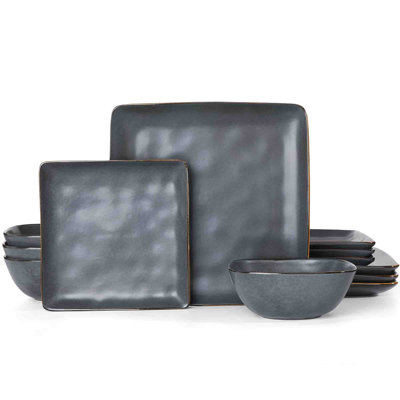 Stoneware Dinnerware Sets, 12 Piece Dish Set