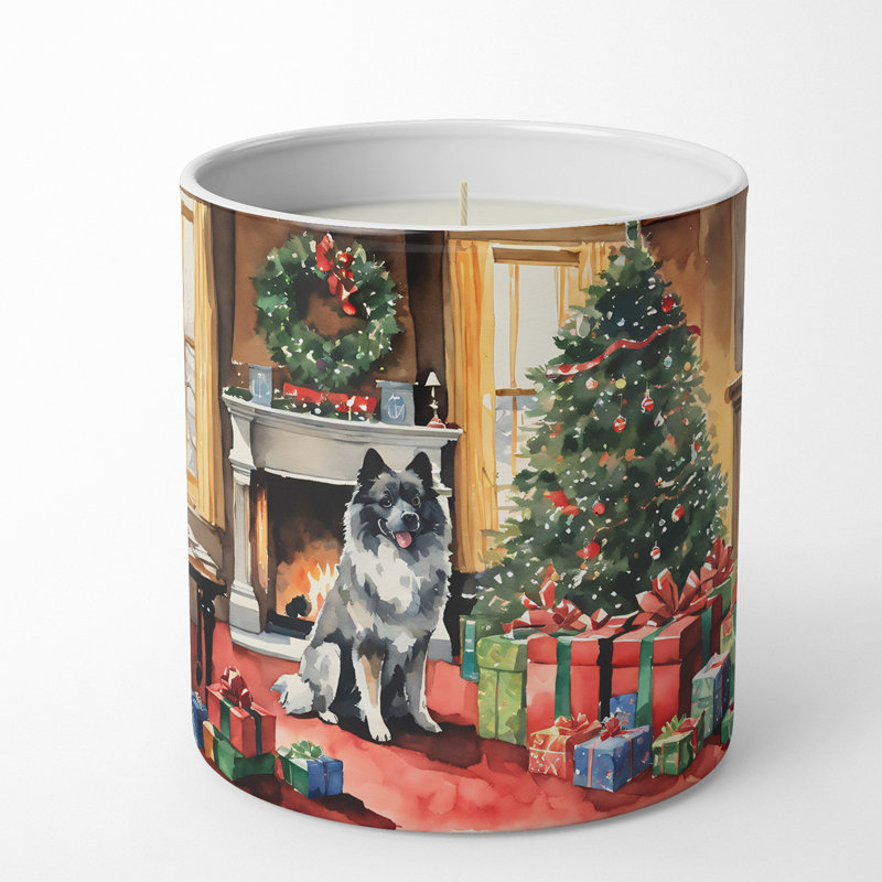 Bougie de Noël parfumée avec support en céramique