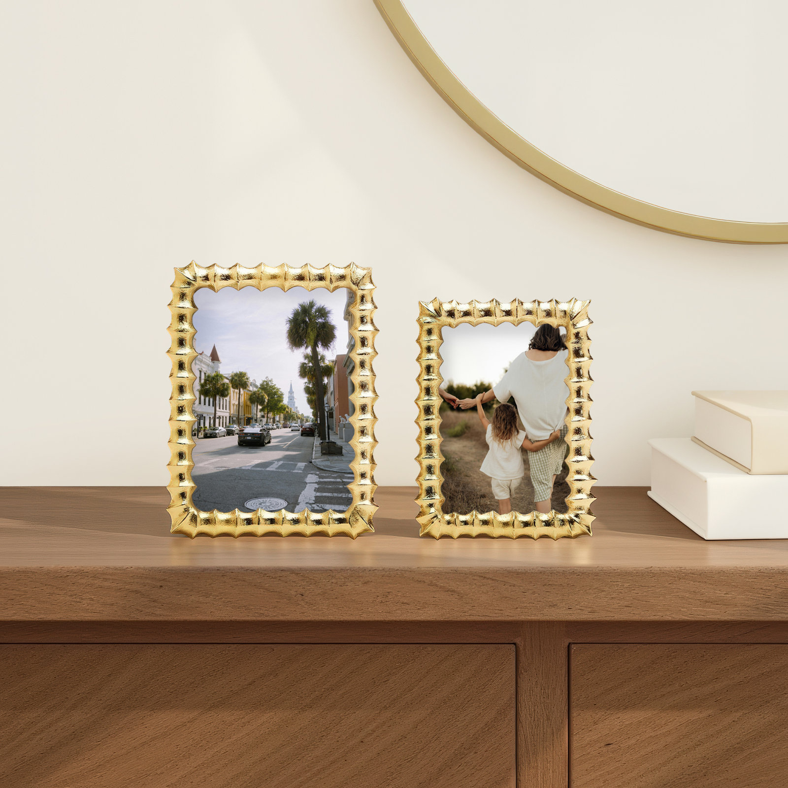Gold Wave Set Of 2 Photo Frame